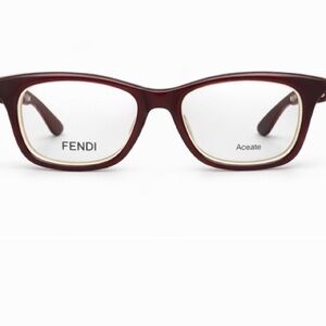 Fendi FF0256 Acetate Eyeglasses Burgundy Ivory 52-18-140 New Authentic